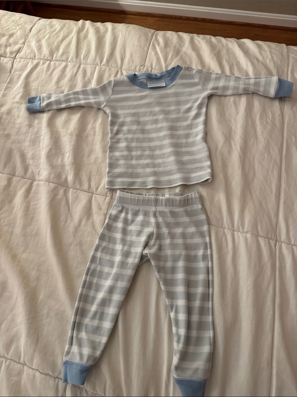 Lake Pajamas-Kids Striped Blue & White Pajama Set